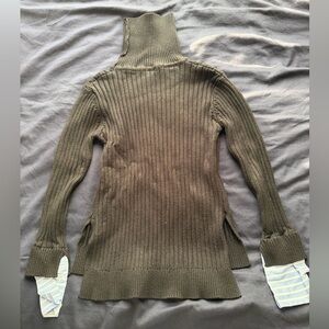 Ribbed Turtleneck Sweater - Black